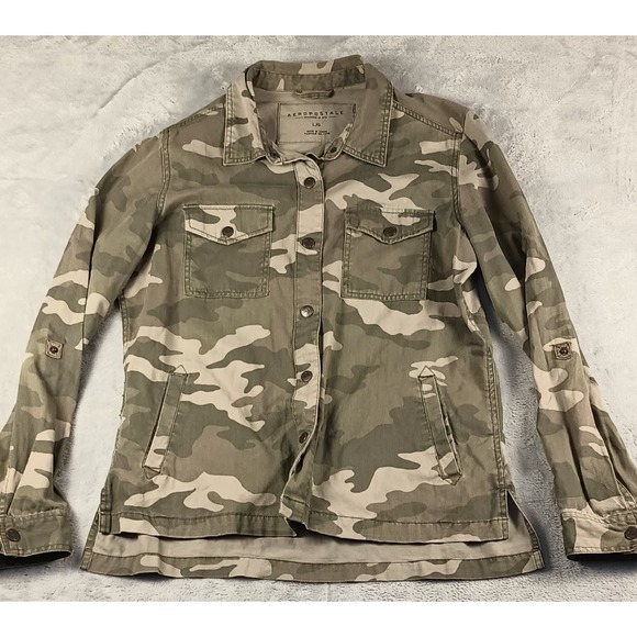 Aéropostale Jackets & Blazers - Aeropostale Women's Camo Utility Jacket Size L Mechanic Style Excellent